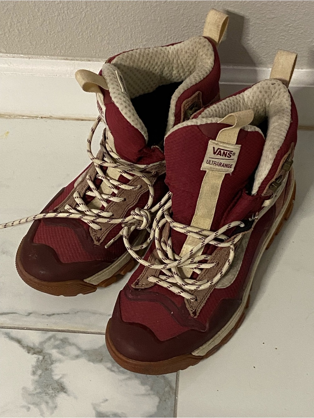 VANS Red Pomegranate MTE HIGH RANGE High Top Hiking Sneakers *UNISEX